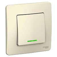 Выключатель с/у Бланка 1кл молочный IP20 10А с инд. (упак-10шт) SchE          