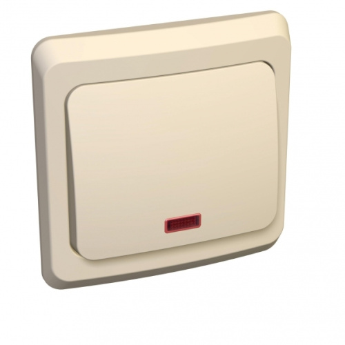 Выключатель с/у Этюд 1кл кремовый IP20 10А с инд.  (упак-20шт) SchE                                         фото 2                    