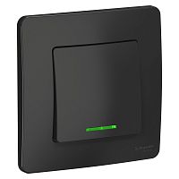 Выключатель с/у Бланка 1кл антрацит IP20 10А с инд. (упак-10шт) SchE          