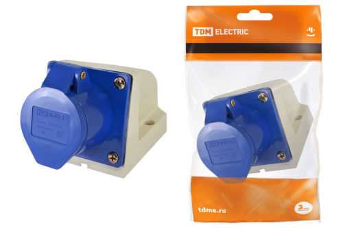 Розетка 133 стационарная 2Р+РЕ 63А 220В IP54 ТДМ                                        