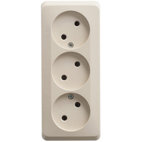 Розетка о/у Этюд 3м б/з кремовый IP20 16А (упак-11шт) SchE                                        