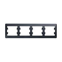 Рамка GLOSSA 4м антрацит, горизонтальная (упак-15шт) SchE          