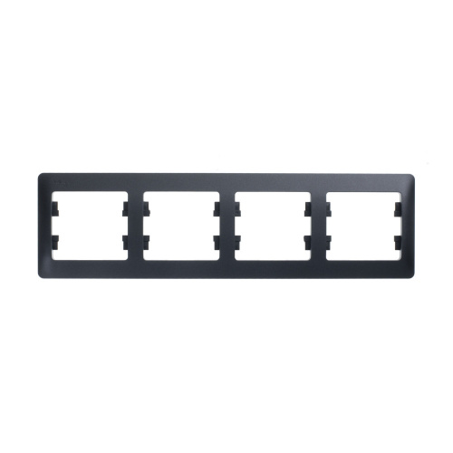 Рамка GLOSSA 4м антрацит, горизонтальная (упак-15шт) SchE                                        