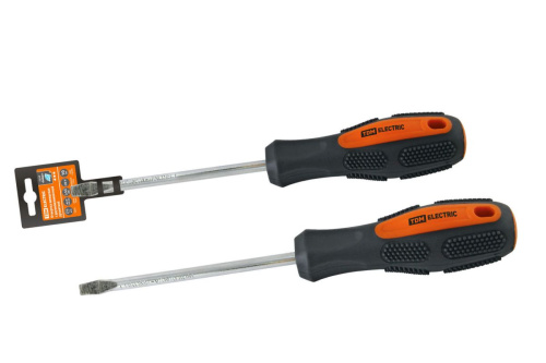 Отвертка шлицевая двухкомпонентная, CR-V тип SL8.0x200, серия "Алмаз" ТДМ                                        