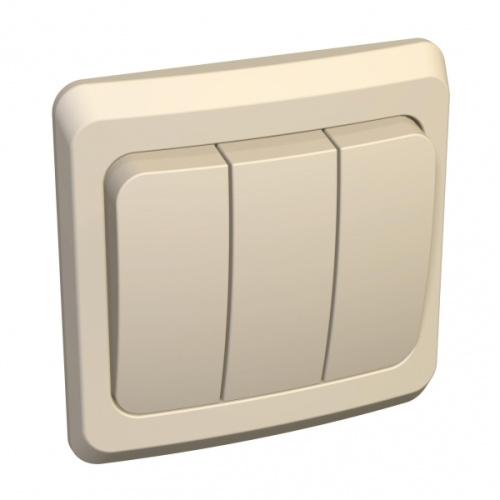 Выключатель c/у Этюд 3кл кремовый IP20 10А (упак-20шт) SchE                                         фото 2                    