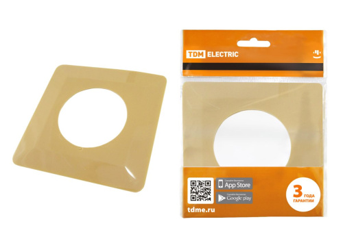 Одноместная защитная рамка для выключателей или розеток для защиты обоев 130х130 мм, сл. кость ТДМ                                        