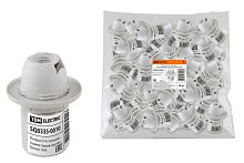 Патрон E14 с кольцом, термостойкий пластик, белый, ТДМ          