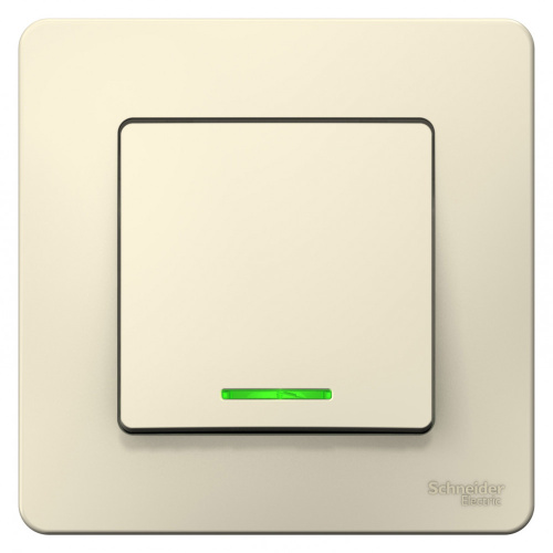 Выключатель с/у Бланка 1кл молочный IP20 10А с инд. (упак-10шт) SchE                                         фото 2                    