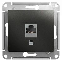 Розетка с/у GLOSSA RJ45 1м антрацит механизм кат.5E (комп.) (упак-10шт) SchE          
