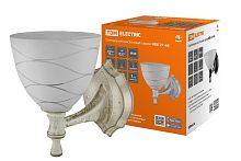 Светильник НББ 21-60-1411 УХЛ4 (белый под золото, плафон конус "линии") ТДМ          