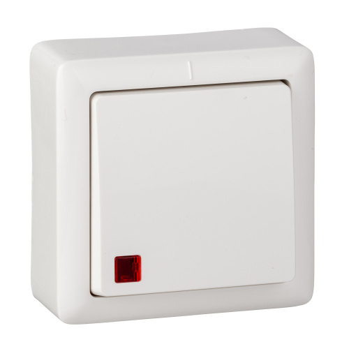 Выключатель ХИТ О/У 1-кл.с подсветкой, белый  6А, 250В, SchE                                        