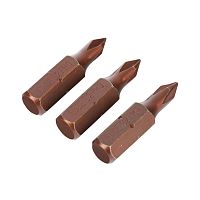 Бита PH0, сталь S2, длина 25 мм, 3шт в блистере  EDGE by PATRIOT          