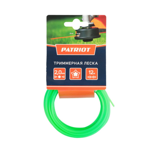 Леска PATRIOT D 2,0 мм L 12 м (звезда, зеленая)                                        
