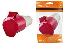 Розетка 214 переносная 3Р+РЕ 16А 380В IP44 ТДМ          