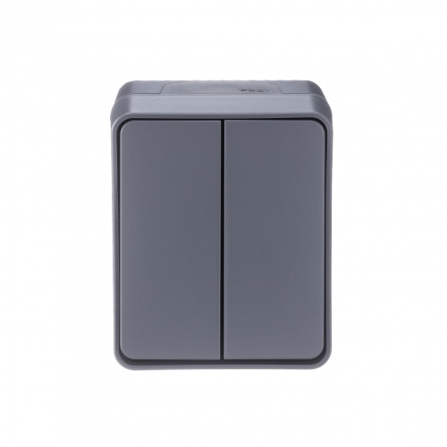 Выключатель о/у AtlasDesign Profi54 2кл антрацит IP54 10А SchE                                         фото 4                    