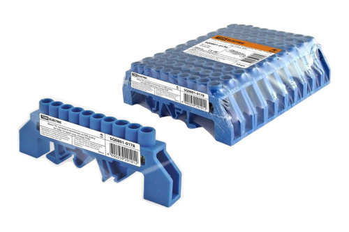 Шина "N" нулевая в изоляторе на DIN-рейку 8x12мм 10 групп инд. стикер ТДМ                                        