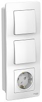 Блок с/у Бланка Розетка 1м с/з с з/ш 16А + Выкл. 1кл + Выкл. 1кл белый IP20 (упак-3 шт) SchE          