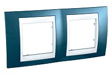 Рамка Unica Хамелеон 2м голубой лед/белый горизонтальная SchE          