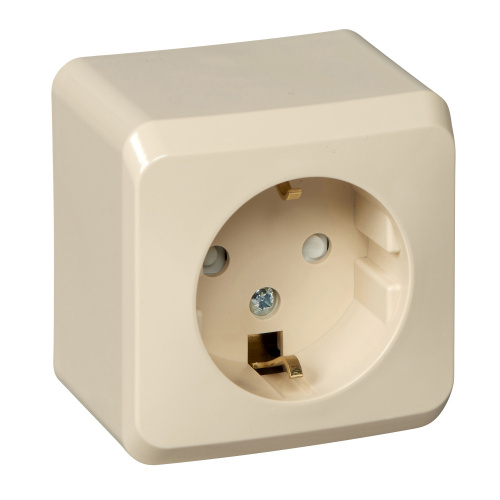 Розетка о/у Этюд 1м с/з с з/ш кремовый IP20 16А (упак-17шт) SchE                                        