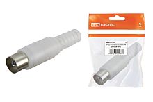 Гнездо TV антенное пласт. без пайки белое, инд. упаковка ТДМ          