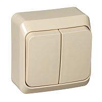 Выключатель о/у Этюд 2кл кремовый IP20 10А (упак-25шт) SchE          