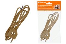Шнур с плоской вилкой с вырезом ШУ04 ШВВП 2х0,75мм2 1,7 м. бронза ТДМ          