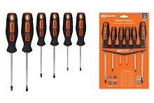Набор отверток 6 шт.: SL:3x75;5x100;6x150, PH:0х75;1x100;2x150 (пласт. держатель), CR-V "Алмаз" TDM          