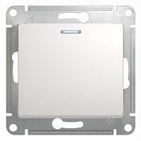 Выключатель с/у GLOSSA 1кл белый, механизм IP20 10А с инд. (упак-20шт) SchE          