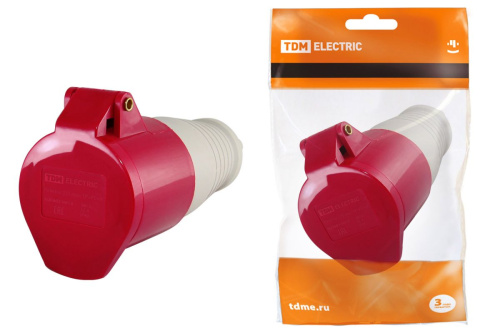 Розетка 225 переносная 3Р+РЕ+N 32А 380В IP44 ТДМ                                        