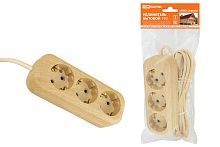 Удлинитель бытовой У03 3 гнезда, 5метров,2П+3, ПВС 3х1мм2 "Эко" (сосна) 16А/250В ТДМ          