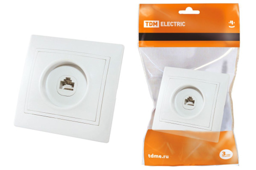 Розетка с/у Таймыр RJ45 1м белый (комп.) ТДМ                                        