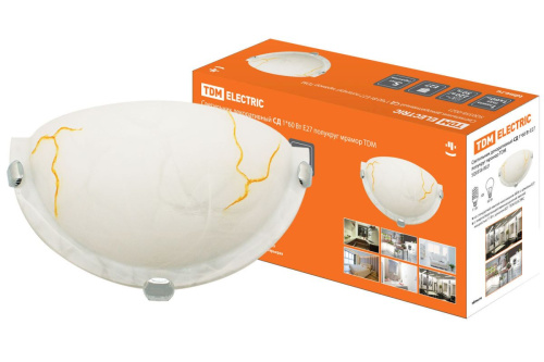 Светильник декоративный СД 1х60 Вт E27 полукруг мрамор ТДМ                                        