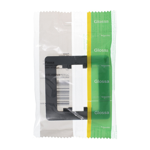 Рамка GLOSSA 1м антрацит (упак-45шт) SchE                                         фото 2                    