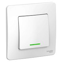 Выключатель с/у Бланка 1кл белый IP20 10А с инд. (упак-10шт) SchE          