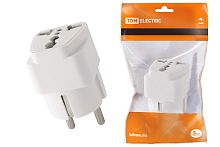 Адаптер универсальный с/з 16А 250В белый ТДМ          