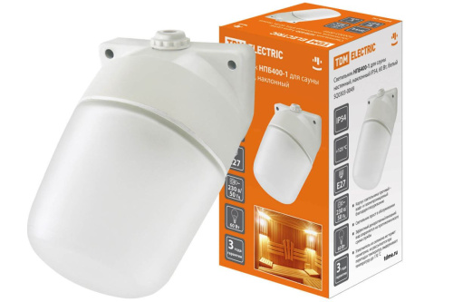 Светильник НПП  60Вт Е27 НПБ400-1 для сауны настенный наклонный IP54 белый ТДМ                                        