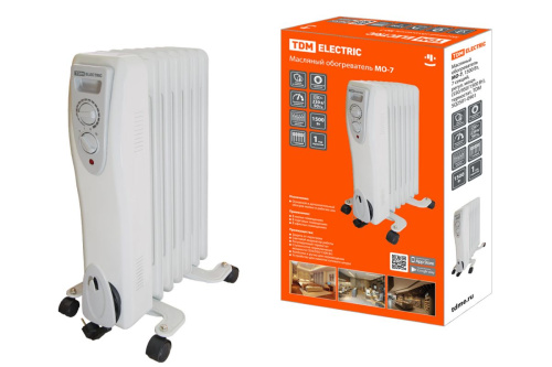 Масляный обогреватель МО-7, 1500 Вт, 7 секций, регул. мощн. (550/950/1500 Вт), термостат, ТДМ                                        