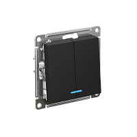 Выключатель с/у AtlasDesign 2кл карбон, механизм IP20 10А с инд. (упак-5шт) SchE          