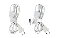 Шнур с выключателем и плоской вилкой "Народный" ШВВП 2х0,5мм2 2м. белый          