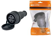 Розетка переносная с заглушкой каучук 3Р+РЕ 32А 380В IP44 ТДМ          