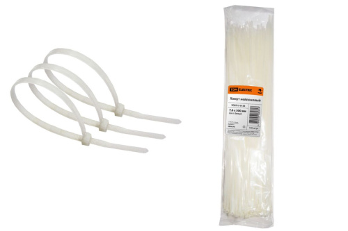 Хомут 7,6х500 нейлон (белый) (100шт) ТДМ                                        
