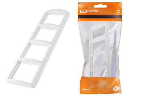 Рамка Валдай 4м белый горизонтальная ТДМ                                        