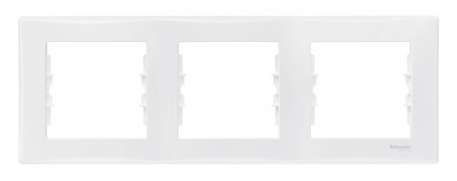 Рамка Sedna 3м белый, горизонтальная (упак-20шт) SchE                                         фото 3                    
