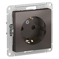 Розетка с/у AtlasDesign 1м с/з с з/ш мокко IP20 механизм 16А (упак-10шт) SchE          
