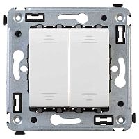 Выключатель двухклавишный в стену, "Avanti", "Белое облако"          