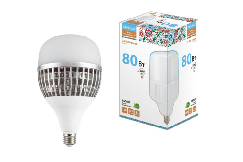 Лампа светодиодная T-80 Вт-230 В-6500 К–E27 (130x223 мм) НАРОДНАЯ (ранее SQ0340-1586)                                        