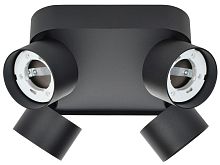 LIGHTING Светильник 4044 накладной потолочный под лампу 4хGX53 черный IEK          