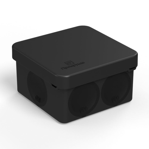 Коробка распределительная для прямого монтажа двухкомпонентная безгалогенная (HF) черная 70х70х40 (1                                        