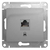 Розетка с/у GLOSSA RJ45 1м алюминий механизм кат.5E (комп.) (упак-10шт) SchE          