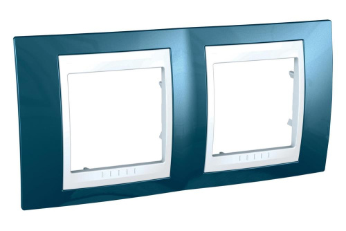 Рамка Unica Хамелеон 2м голубой лед/белый горизонтальная SchE                                         фото 2                    